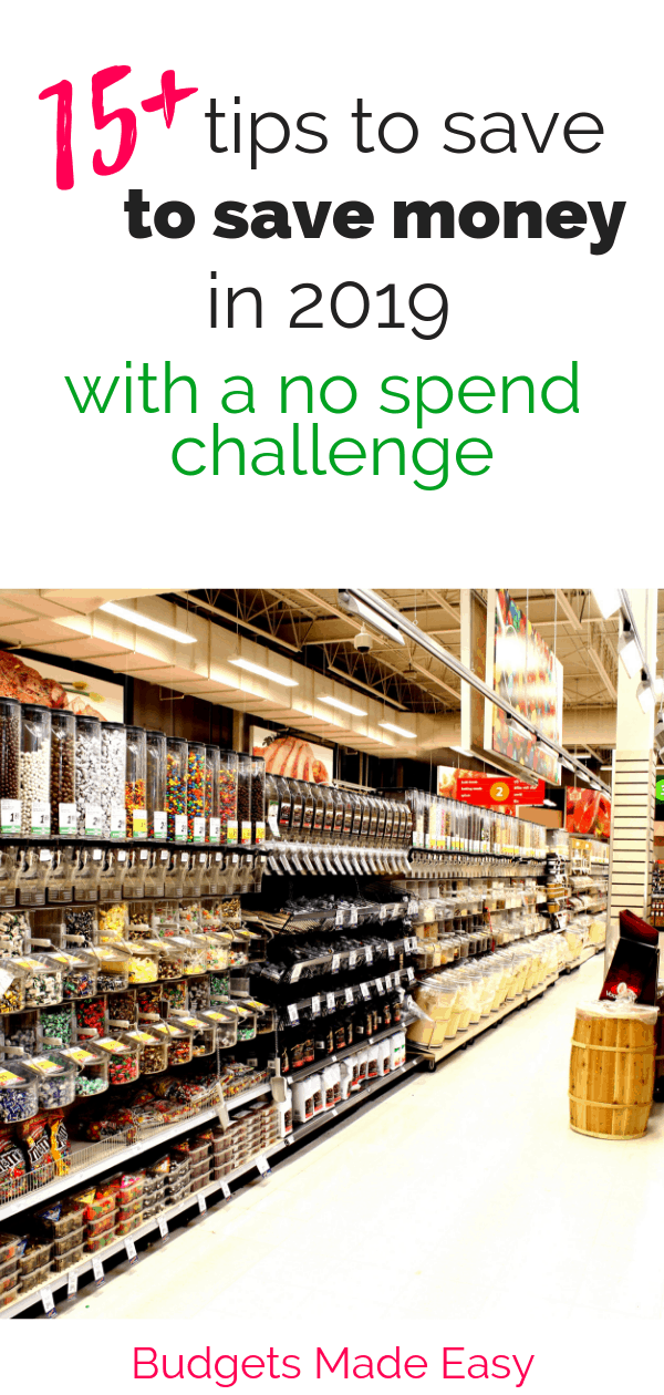These simple tips for a no spend challenge will help you save money in 2019. Save money fast by cutting expenses and spending. #savemoney #nospendchallenge #finance