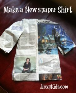 newspaper shirt kid summer activities 