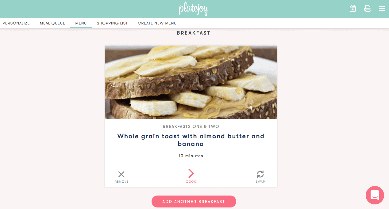 platejoy customized meal plan