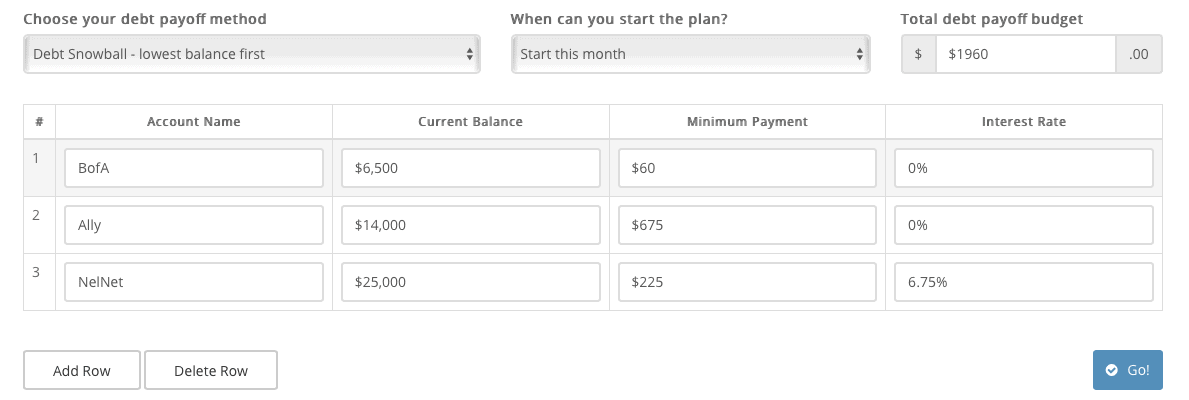 undebtit debt snowball calculator