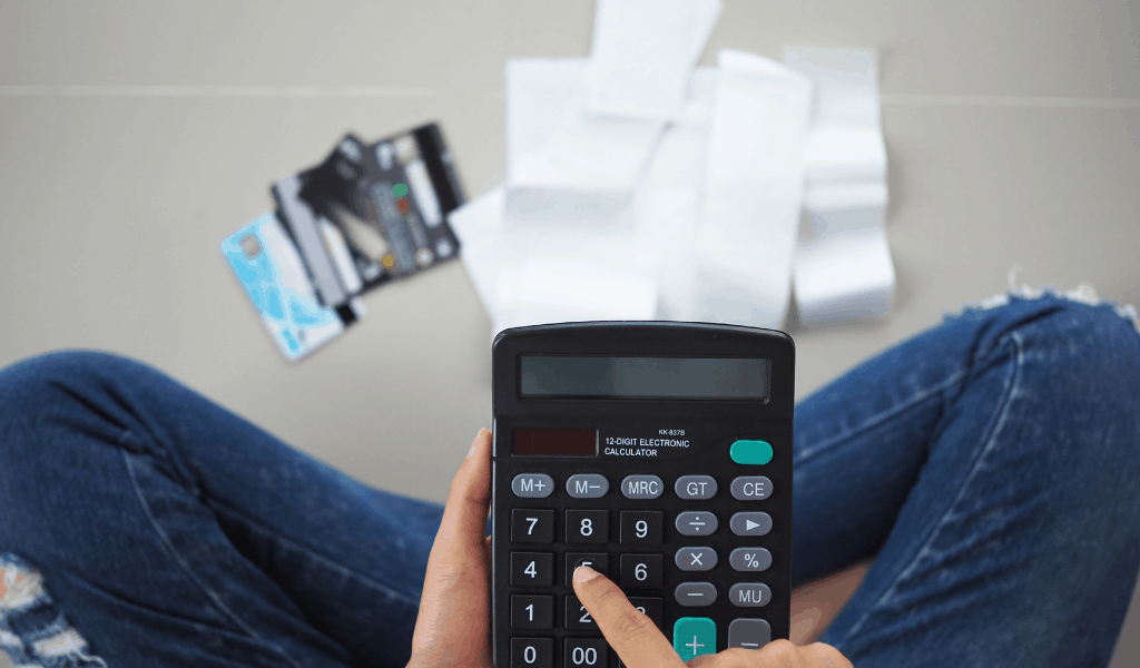 calculator and credit cards