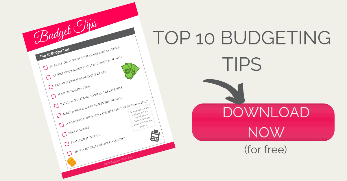 budget tips landing page