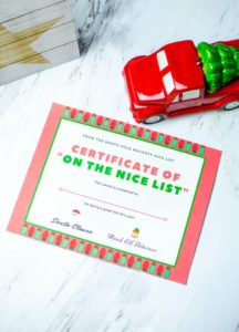 printable nice list certificate