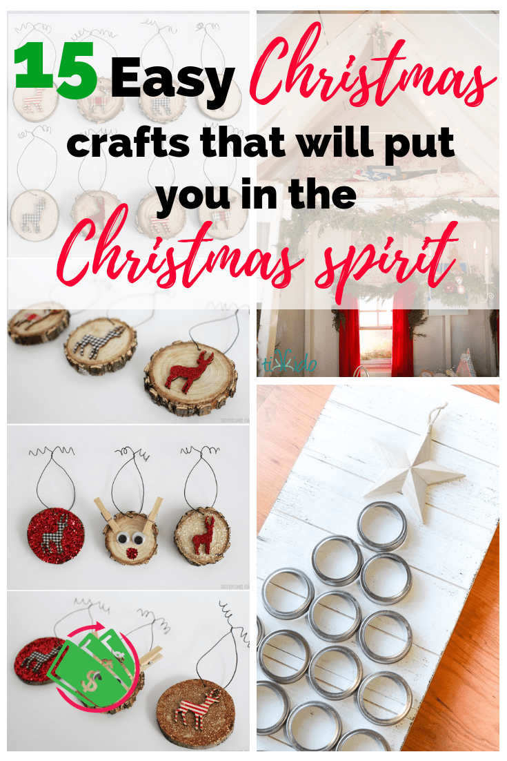 These simple and easy DIY Christmas crafts are great for kids or even to sell! There are snowmen and reindeer and even a Charlie Brown Christmas tree. #christmas #crafts