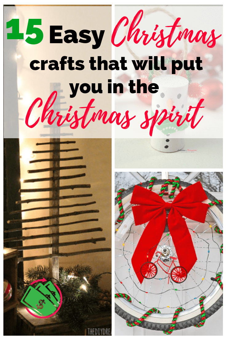 These simple and easy DIY Christmas crafts are great for kids or even to sell! There are snowmen and reindeer and even a Charlie Brown Christmas tree. #christmas #crafts