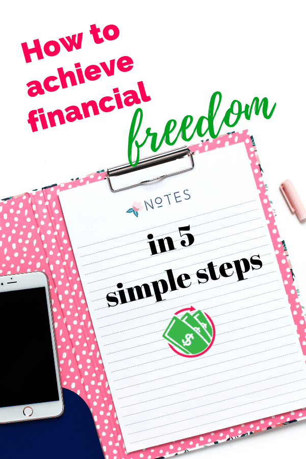 achieving financial freedom in 5 easy steps. These personal finance tips follow Dave Ramsey and his lessons to achieving financial peace. This advice will help you conquer debt, save for retirement even in your 20s, 30s, and 40s. You can achieve financial success by starting today! #finance #money #daveramse