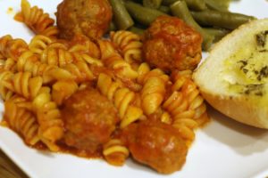 pasta and meatballs