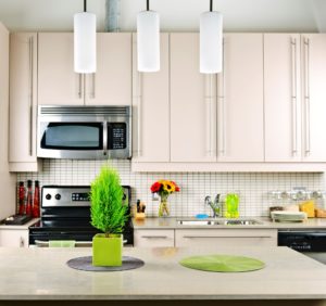 Cuisine Moderne Intérieur Avec Comptoir en Pierre Naturelle