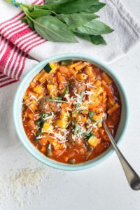 pressure cooker meatball minestrone soup