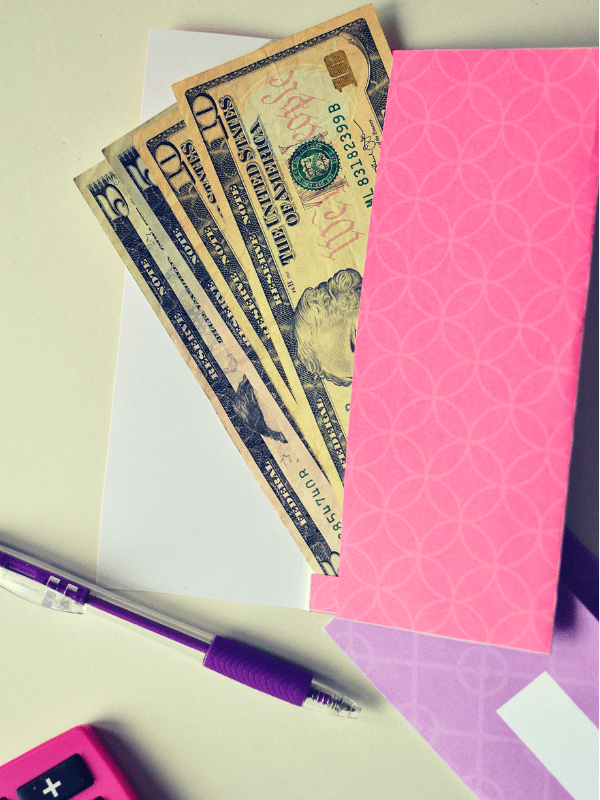 pink cash envelope