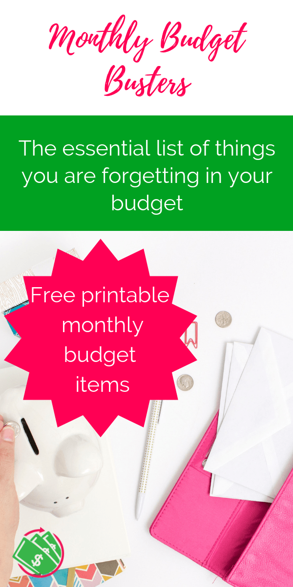 These monthly unexpected expenses will help you stick to your budget and save your sanity. These budget category items are simple ideas to save money. | ideas | families | Dave Ramsey | printable | monthly | tips | frugal living | track | #budget #printable #daveramsey
