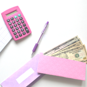 pink and purple cash envelopes