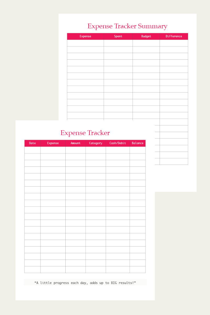 expense tracker printable