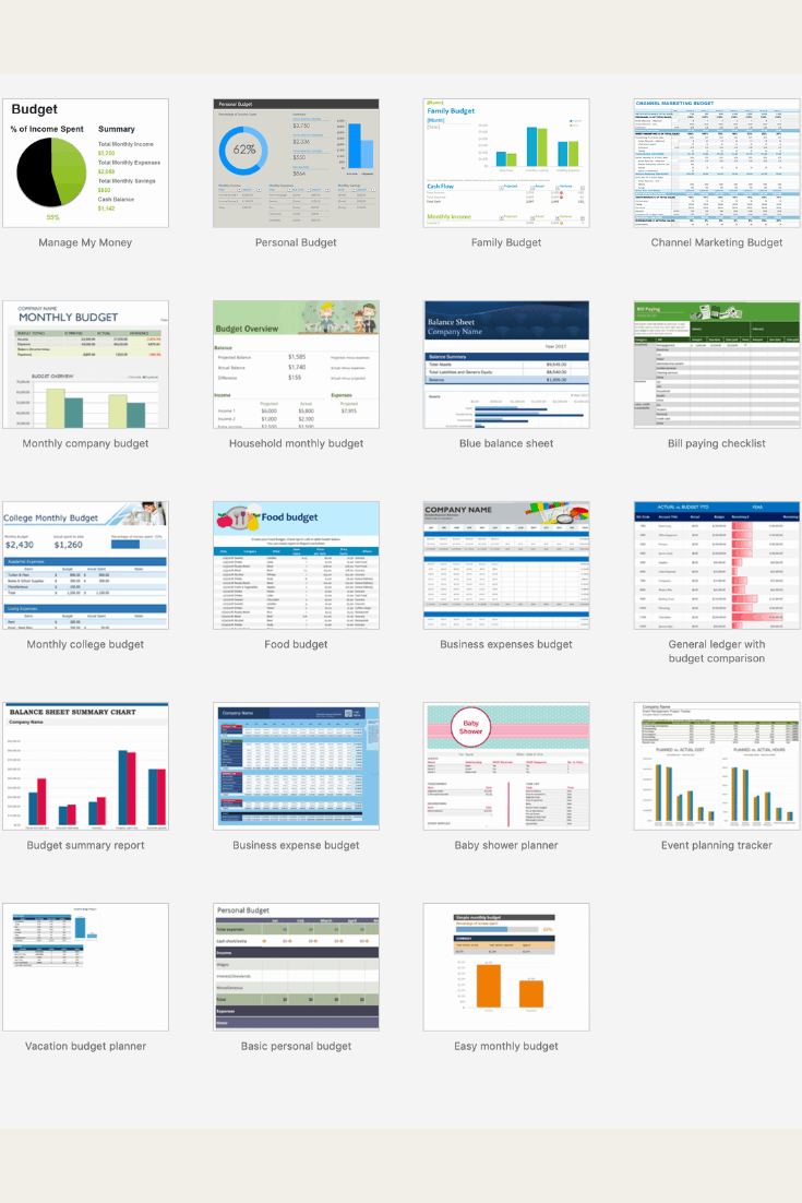 excel budget templates