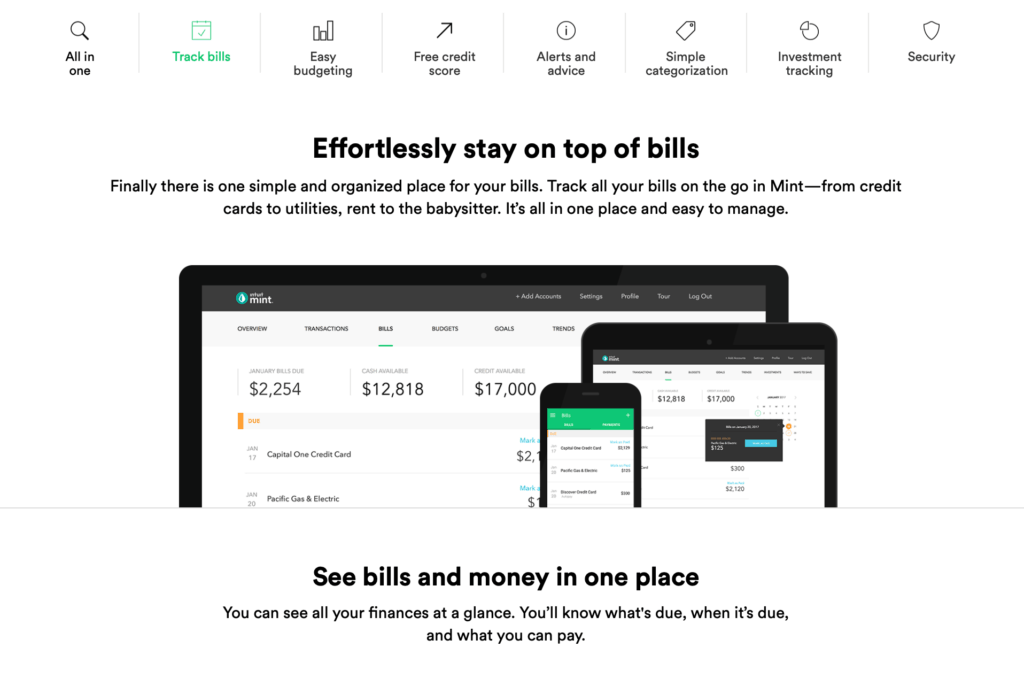 mint budgeting app