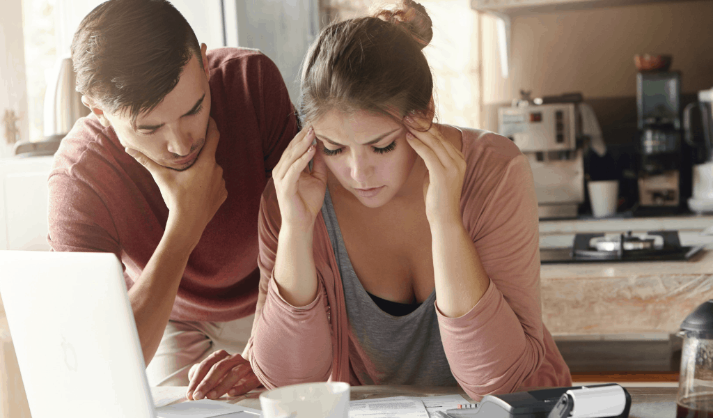 couple stressed about money