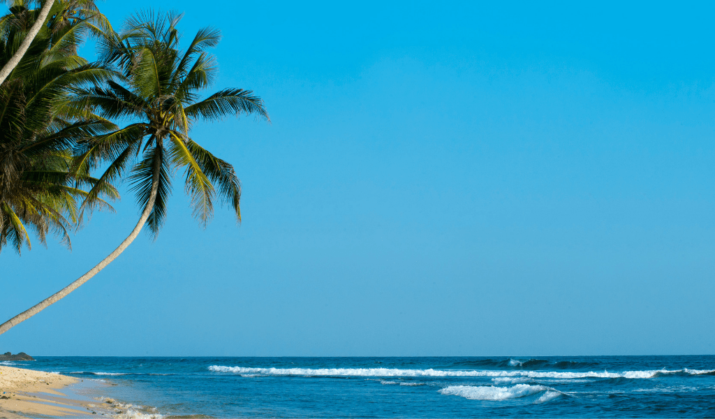 beautiful blue ocean and beach to use as motivation to pay off debt. 