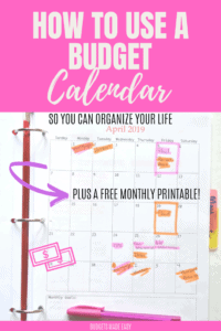 How to Use A Budget Calendar - Budgets Made Easy