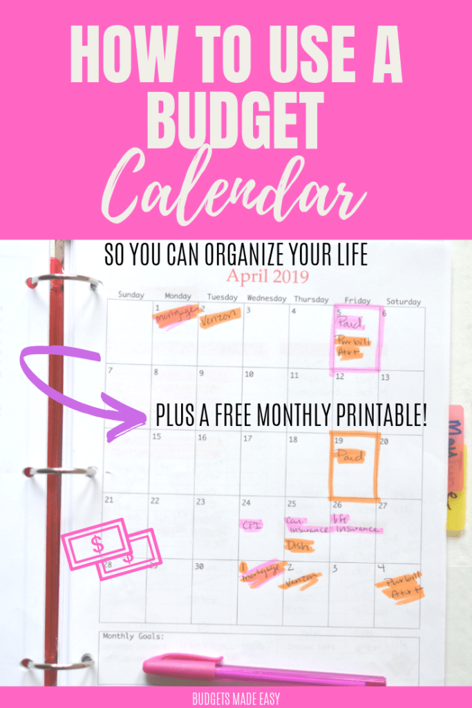 HOW TO USE A BUDGET CALENDAR PIN
