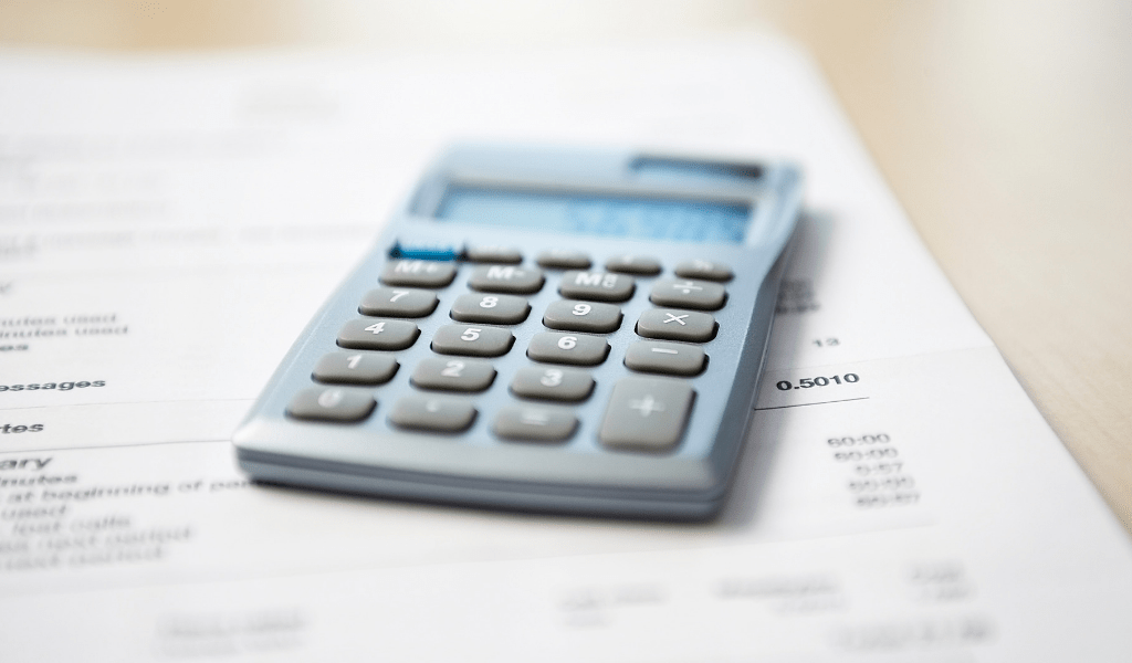calculator and billing statement 