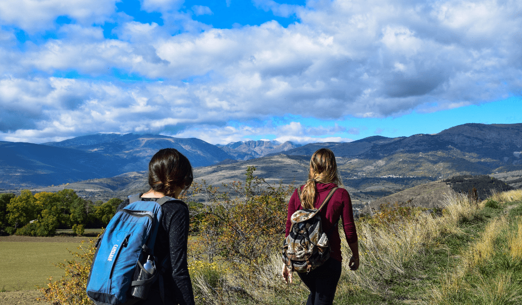 friends taking a hike