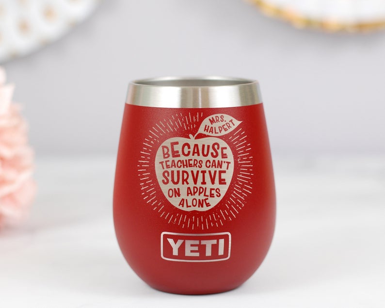 personalized wine tumbler for teachers