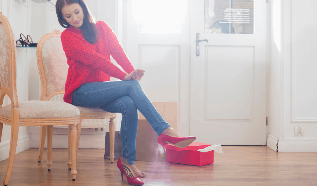 woman shopping for shoes