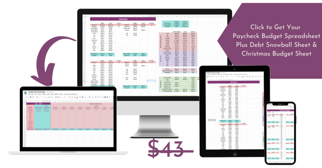 paycheck budget spreadsheet and debt snowball spreadsheet