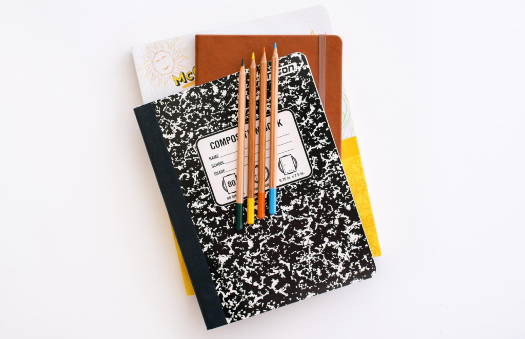 notebooks and pencils