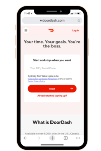 Doordash app is one the money making apps options.