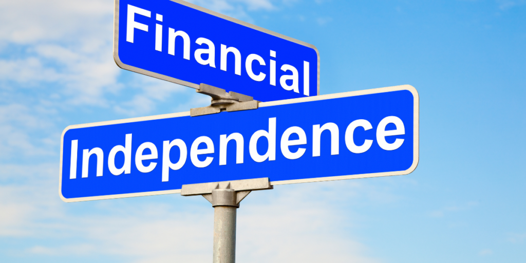 Road signs for Financial independence and how to become a millionaire. 