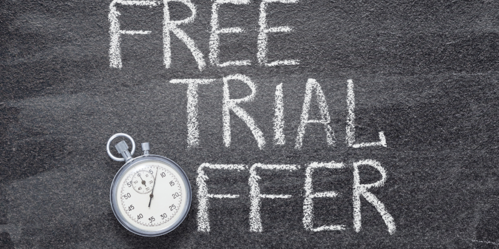 Free trial offer sign offered by some free movies online sites.