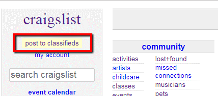 Craigslist post to classifieds