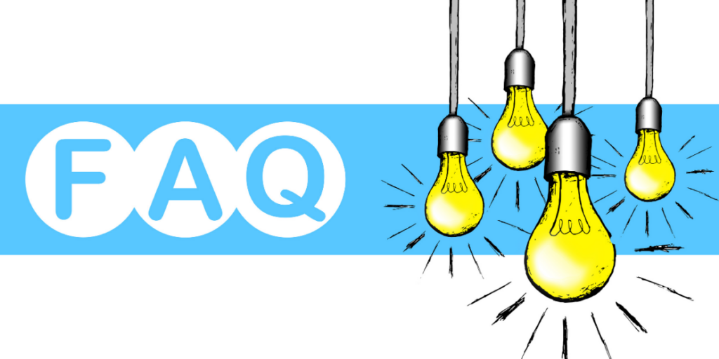 Frequently asked questions image with light bulbs