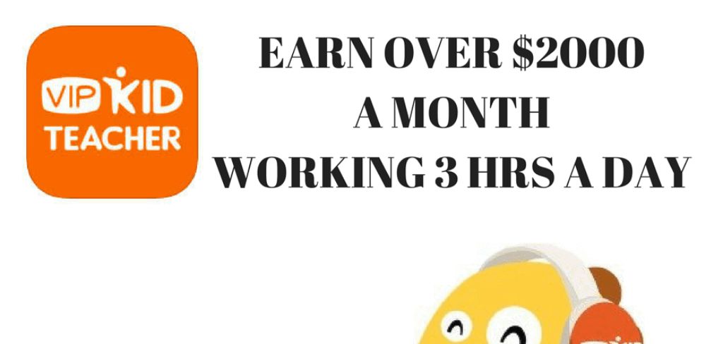 VIP Kid Teacher logo.  Earn over $2000 a month working three hours a day.