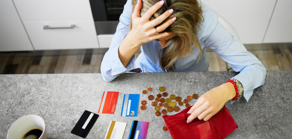 Desperate woman has only some coins left