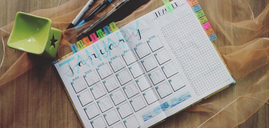 January monthly planner.